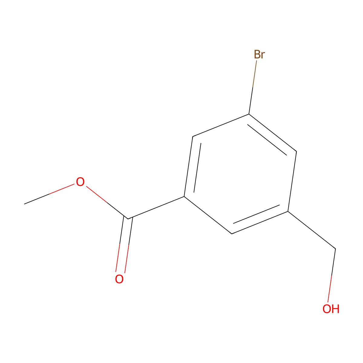 Methyl 3-bromo-5-(hydroxymethyl)benzoate molecular structure, CAS 307353-32-8