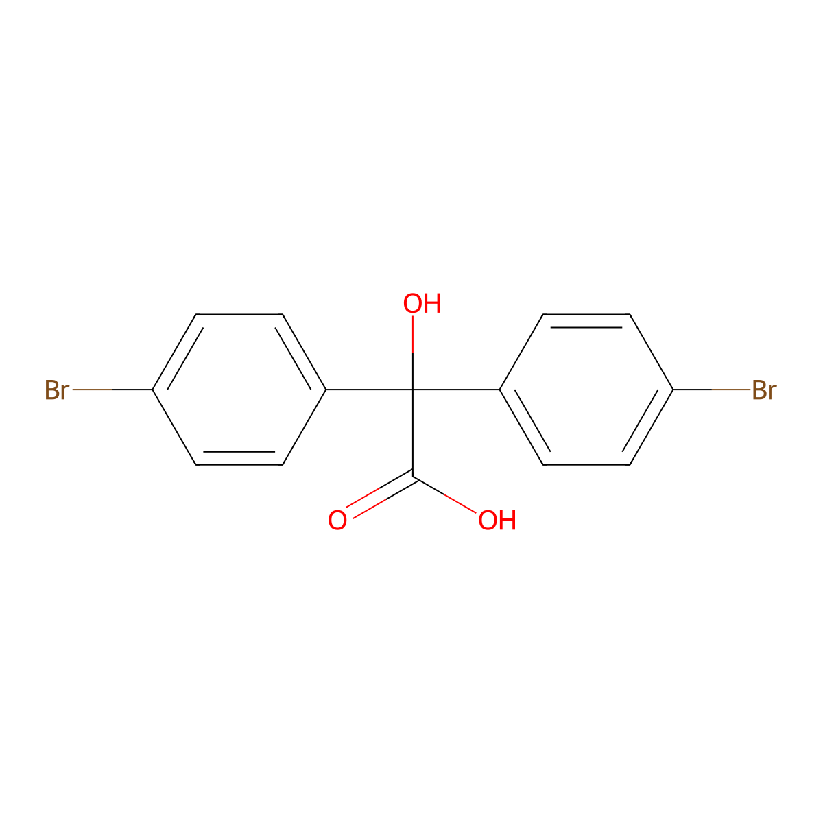 Bis(4-bromophenyl)glycolic acid molecular structure, CAS 30738-49-9