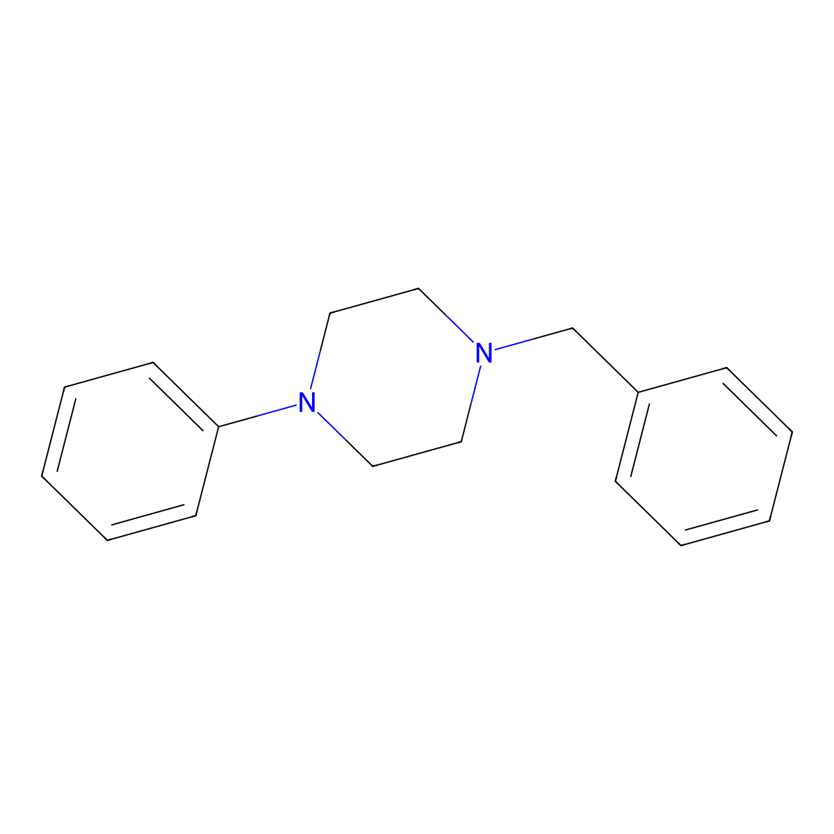 1-Benzyl-4-phenylpiperazine molecular structure, CAS 3074-46-2
