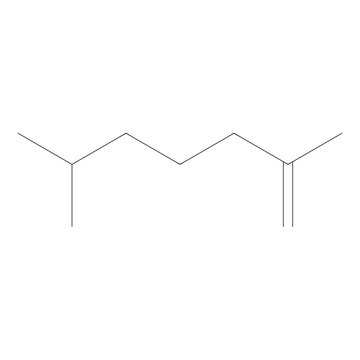 1-Heptene, 2,6-dimethyl- molecular structure, CAS 3074-78-0