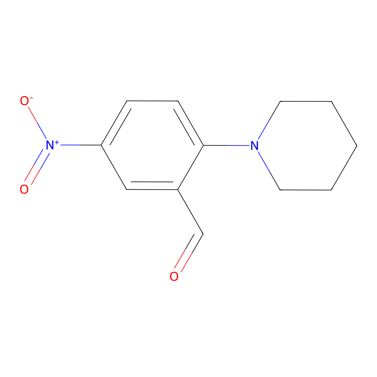 5-Nitro-2-(piperidin-1-yl)benzaldehyde molecular structure, CAS 30742-60-0