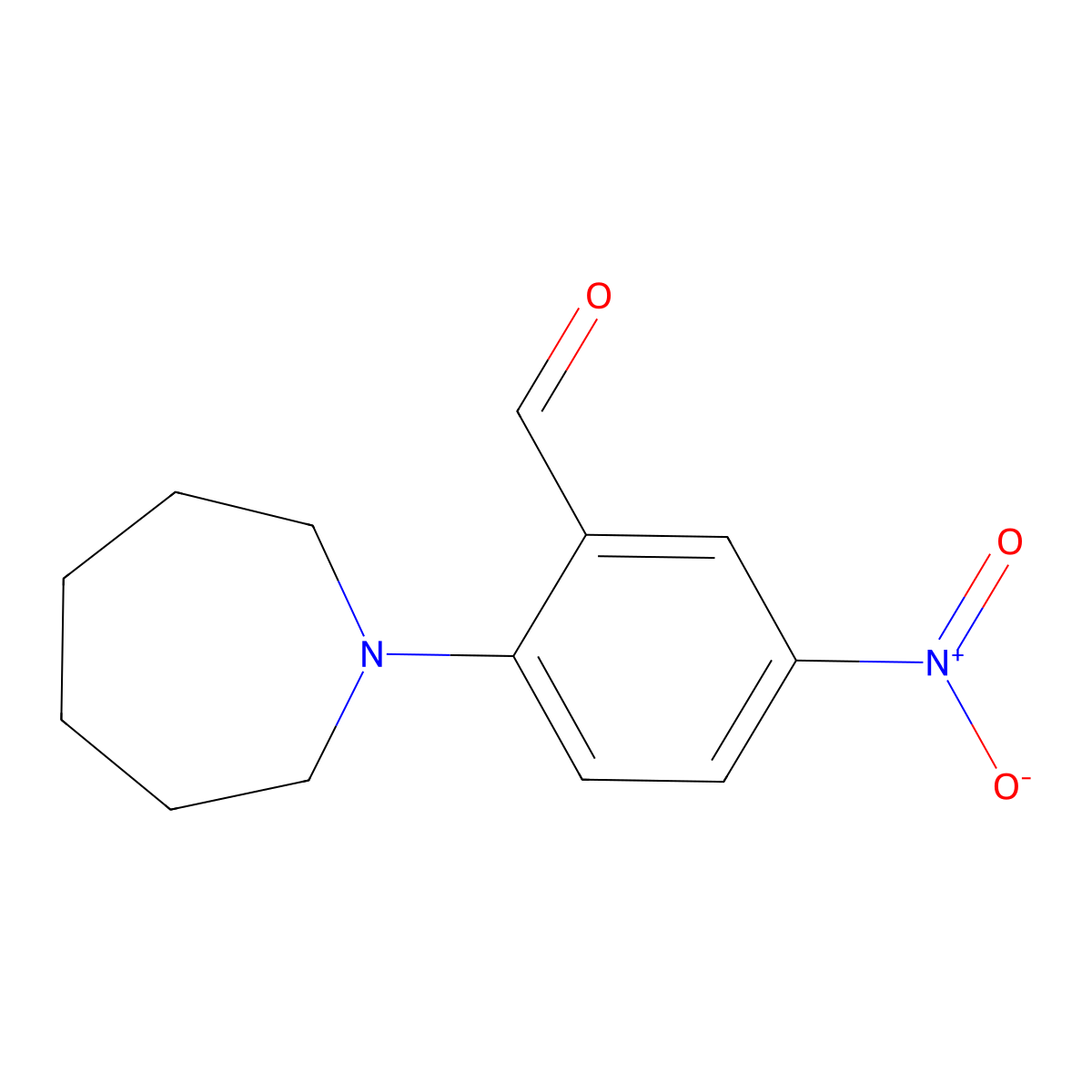 2-(Hexahydro-1H-azepin-1-yl)-5-nitrobenzaldehyde molecular structure, CAS 30742-61-1