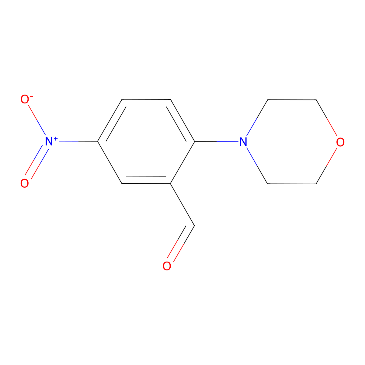 2-Morpholino-5-nitrobenzaldehyde molecular structure, CAS 30742-62-2