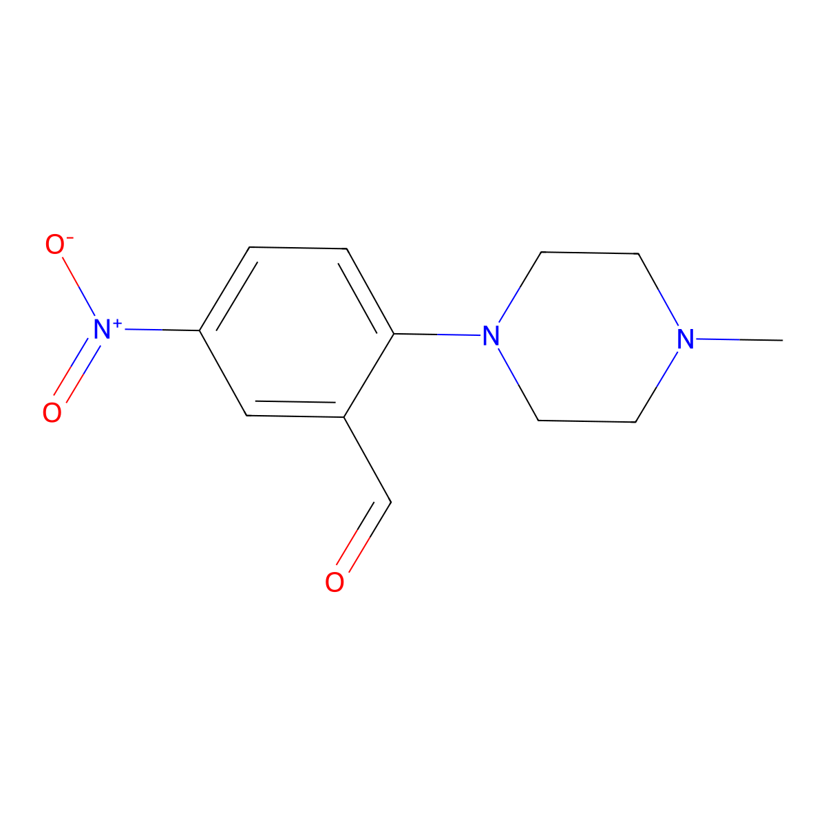 2-(4-Methylpiperazin-1-yl)-5-nitrobenzaldehyde molecular structure, CAS 30742-63-3