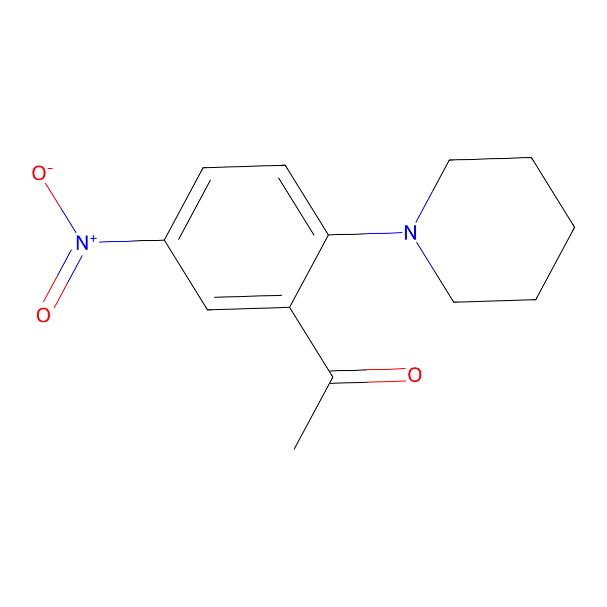 1-[5-Nitro-2-(1-piperidinyl)phenyl]ethanone molecular structure, CAS 30742-64-4