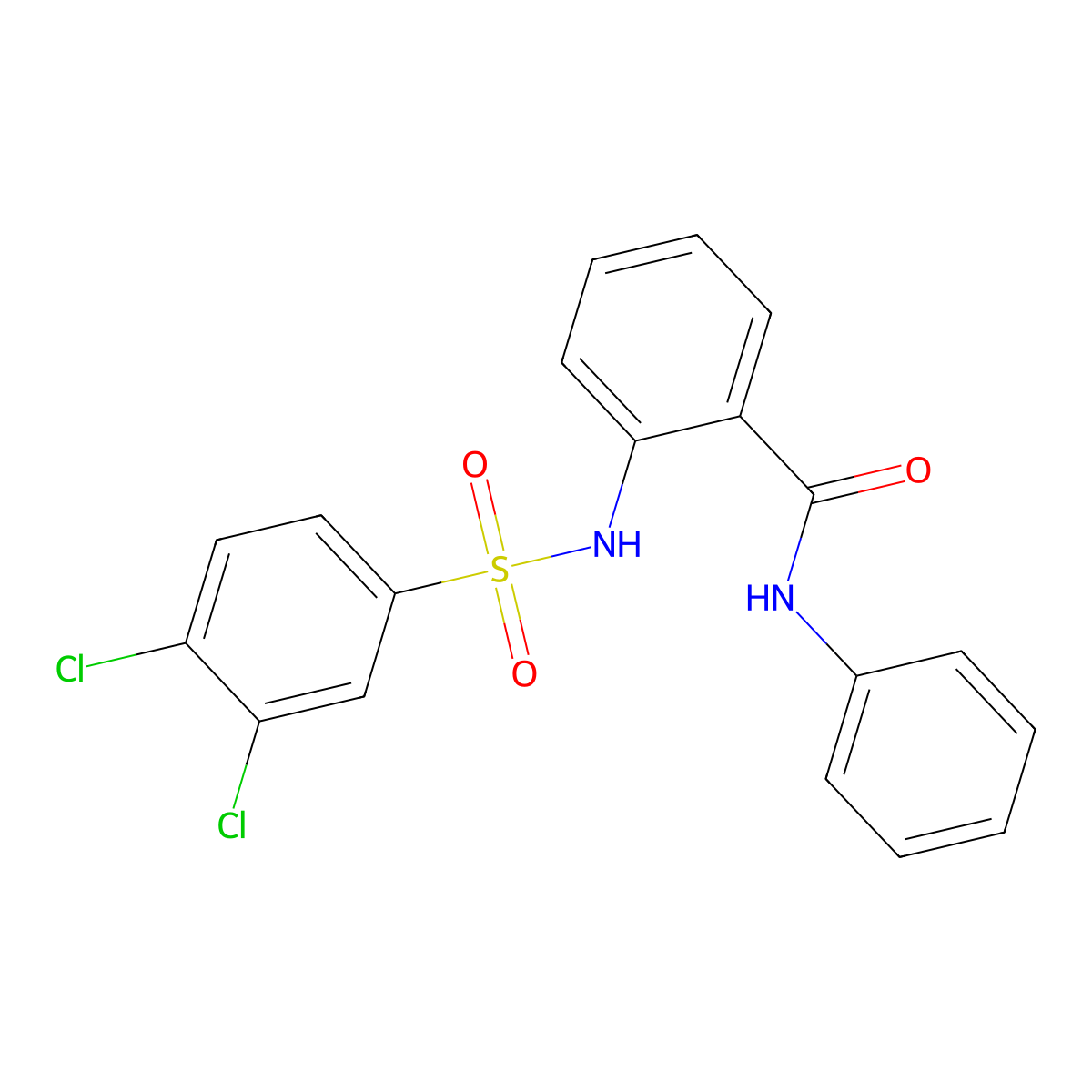 2-(3,4-dichlorobenzenesulfonamido)-N-phenylbenzamide molecular structure, CAS 3074356-73-0