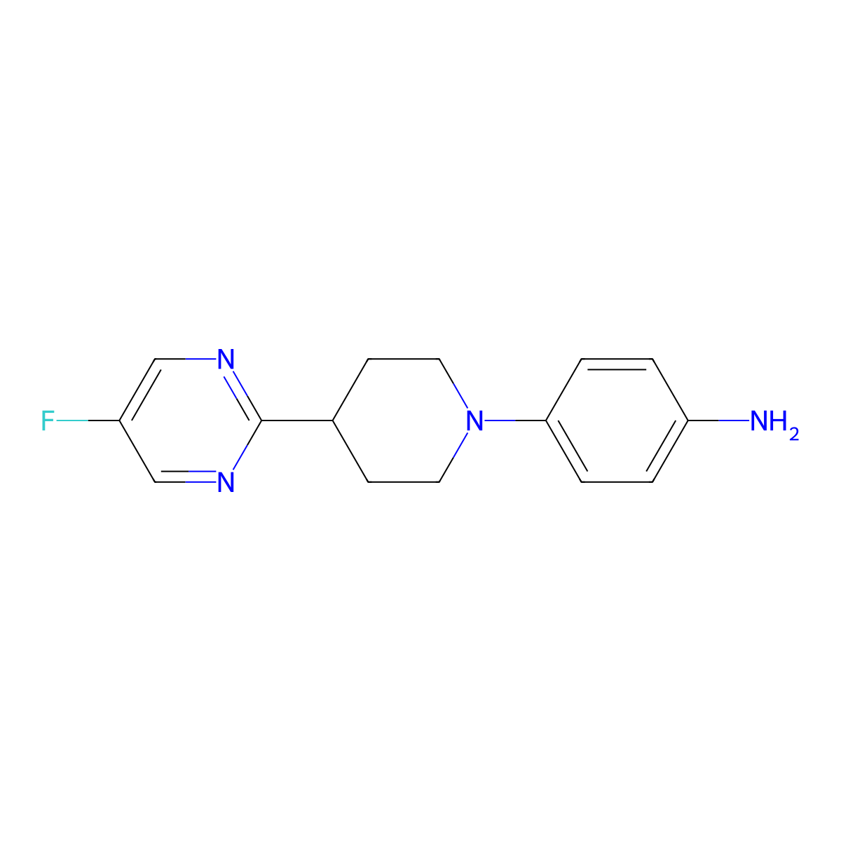 4-(4-(5-Fluoropyrimidin-2-YL)piperidin-1-YL)aniline molecular structure, CAS 3074712-82-3