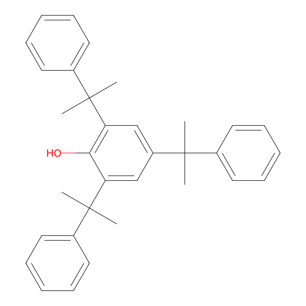 2,4,6-Tris(1-methyl-1-phenylethyl)phenol molecular structure, CAS 30748-85-7