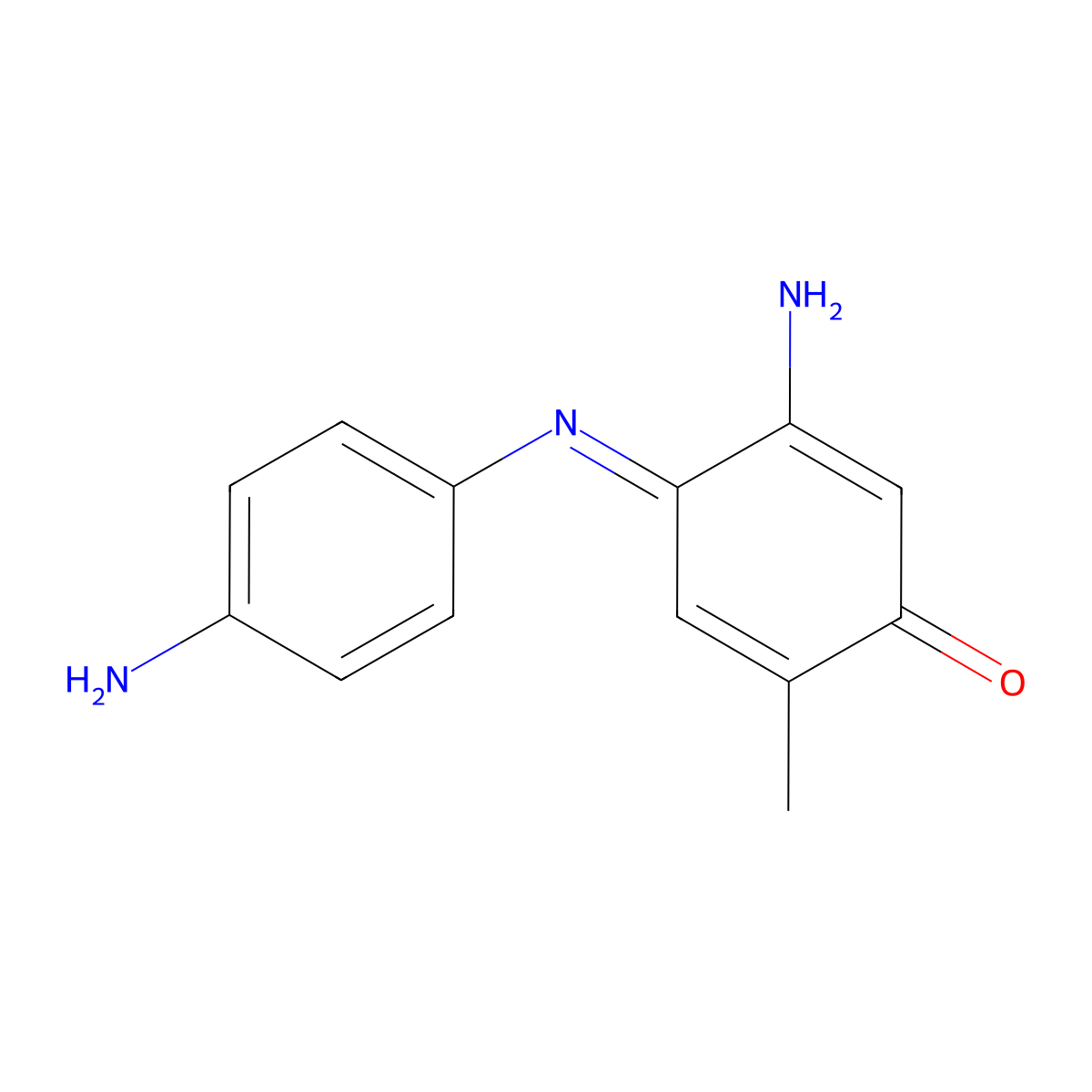 2,5-Cyclohexadien-1-one, 2-amino-4-((p-aminophenyl)imino)-5-methoxy- molecular structure, CAS 30749-88-3
