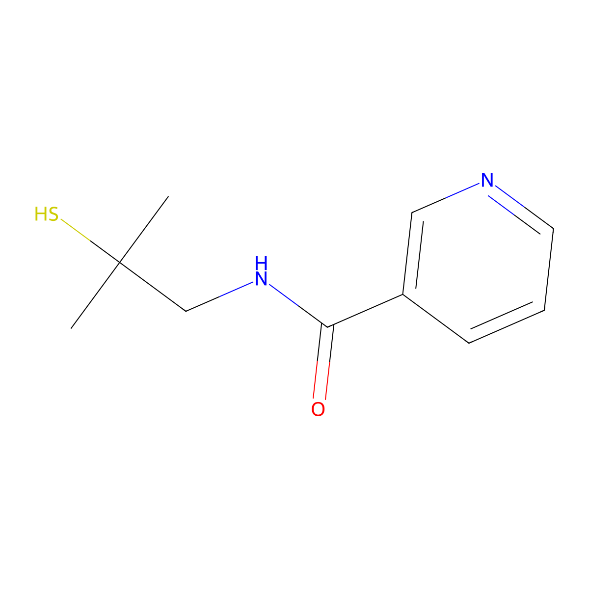 N-(2-methyl-2-sulfanylpropyl)pyridine-3-carboxamide molecular structure, CAS 307492-59-7