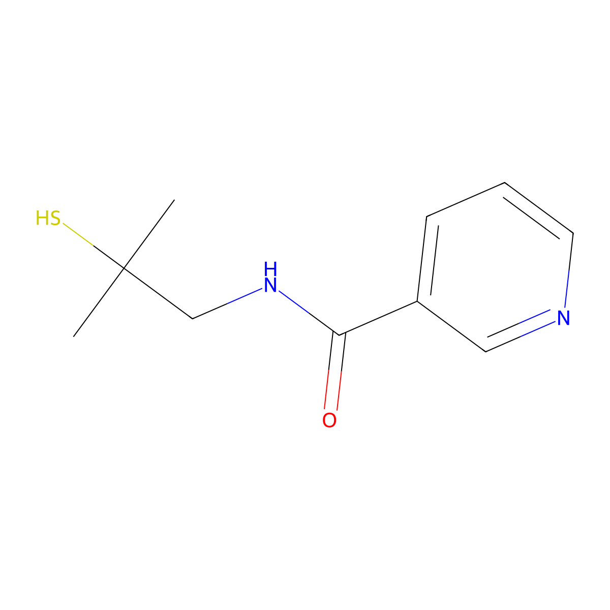 N-(2-methyl-2-sulfanylpropyl)pyridine-3-carboxamide molecular structure, CAS 307492-59-7
