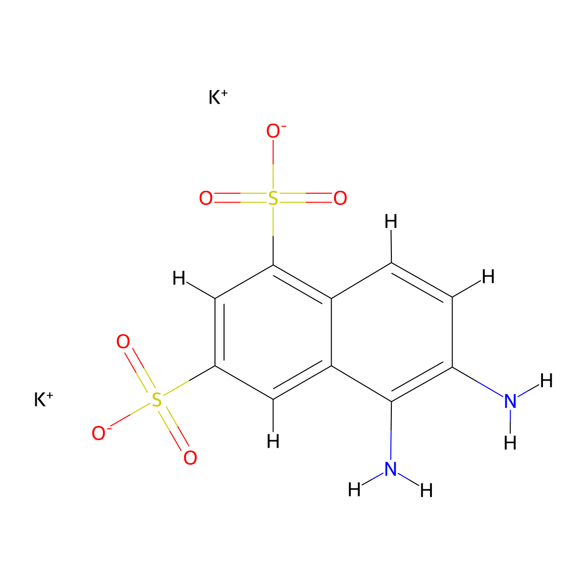 5,6-Diamino-1,3-naphthalenedisulfonic acid dipotassium salt molecular structure, CAS 307495-30-3