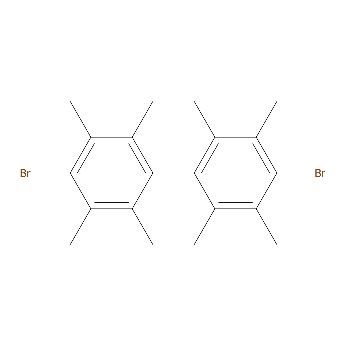 4,4'-Dibromo-2,2',3,3',5,5',6,6'-octamethylbiphenyl molecular structure, CAS 3075-70-5