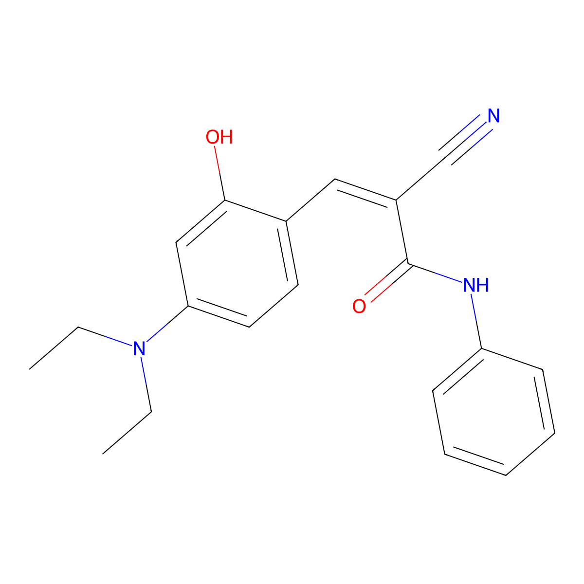 2-cyano-3-[4-(diethylamino)-2-hydroxyphenyl]-N-phenylprop-2-enamide molecular structure, CAS 30750-24-4