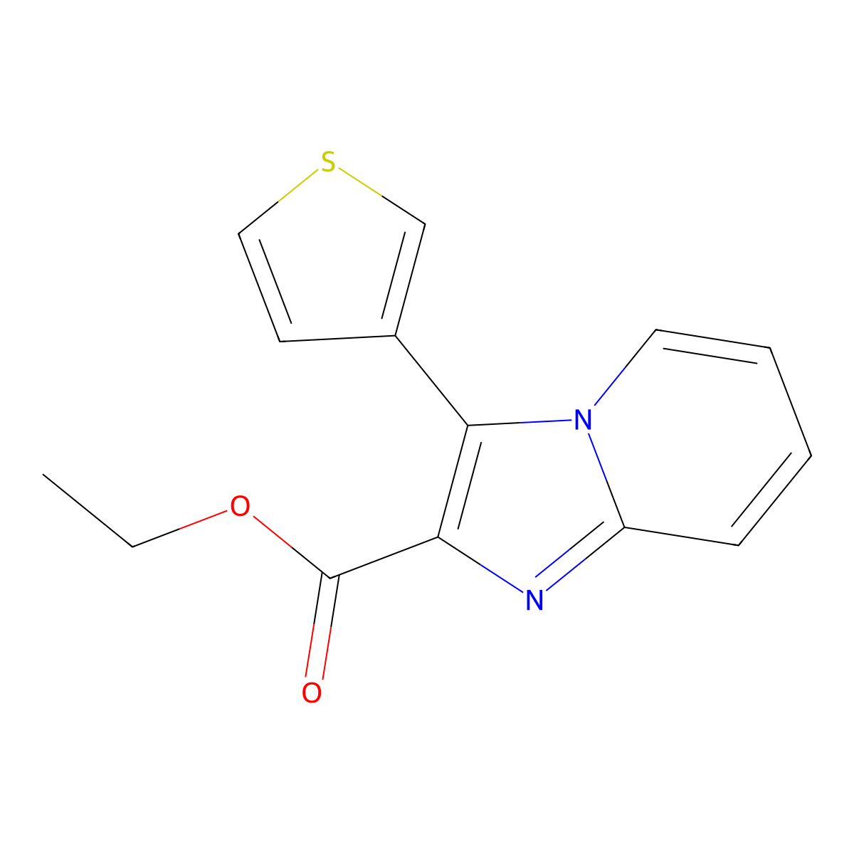 Ethyl 3-(3-thienyl)imidazo[1,2-a]pyridine-2-carboxylate molecular structure, CAS 307503-23-7