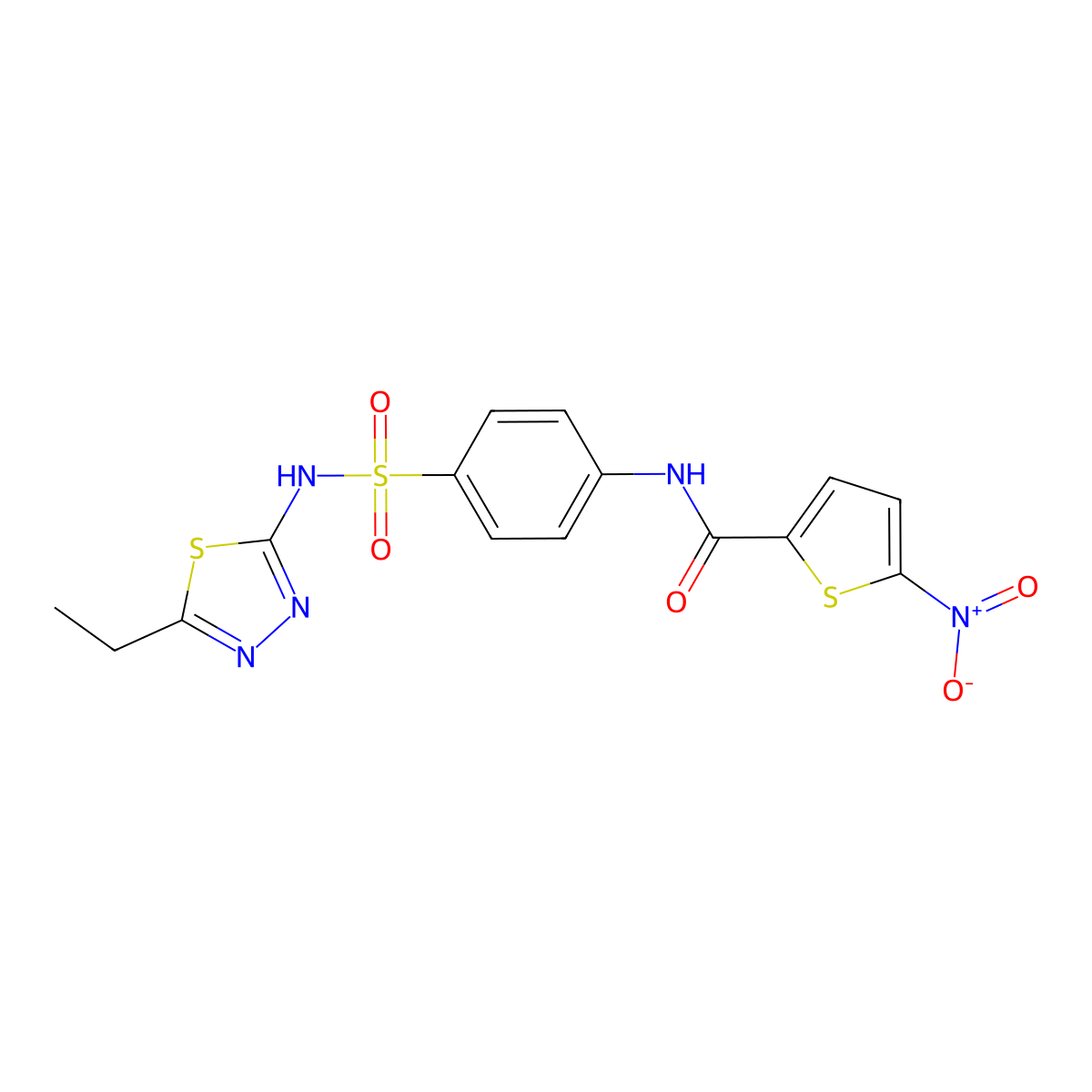 N-{4-[(5-Ethyl-1,3,4-thiadiazol-2-YL)sulfamoyl]phenyl}-5-nitrothiophene-2-carboxamide molecular structure, CAS 307505-01-7