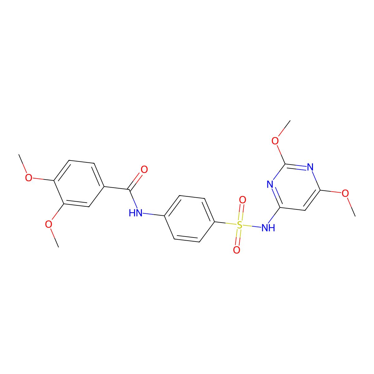 N-{4-[(2,6-dimethoxypyrimidin-4-yl)sulfamoyl]phenyl}-3,4-dimethoxybenzamide molecular structure, CAS 307505-09-5