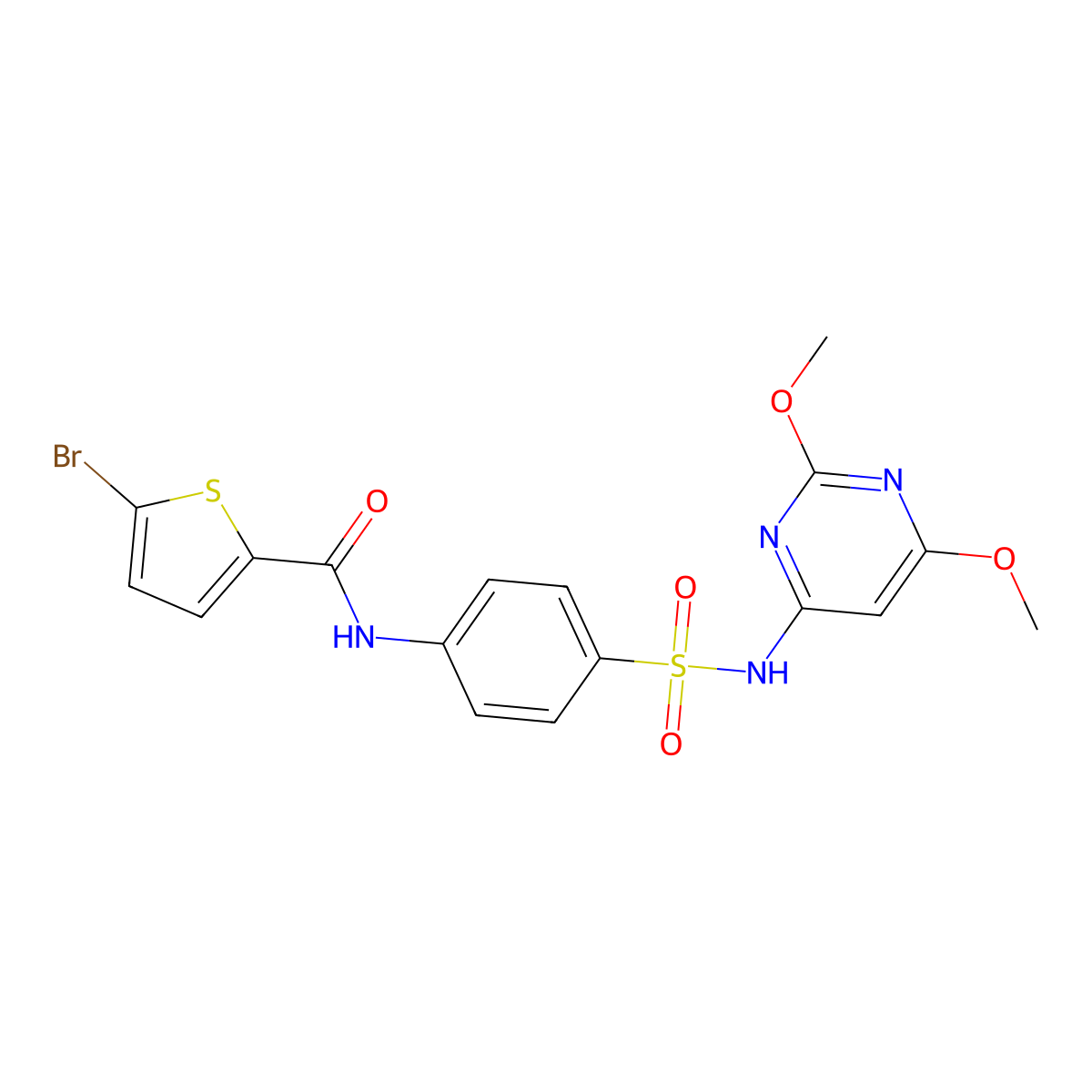 5-Bromo-N-{4-[(2,6-dimethoxypyrimidin-4-YL)sulfamoyl]phenyl}thiophene-2-carboxamide molecular structure, CAS 307505-11-9