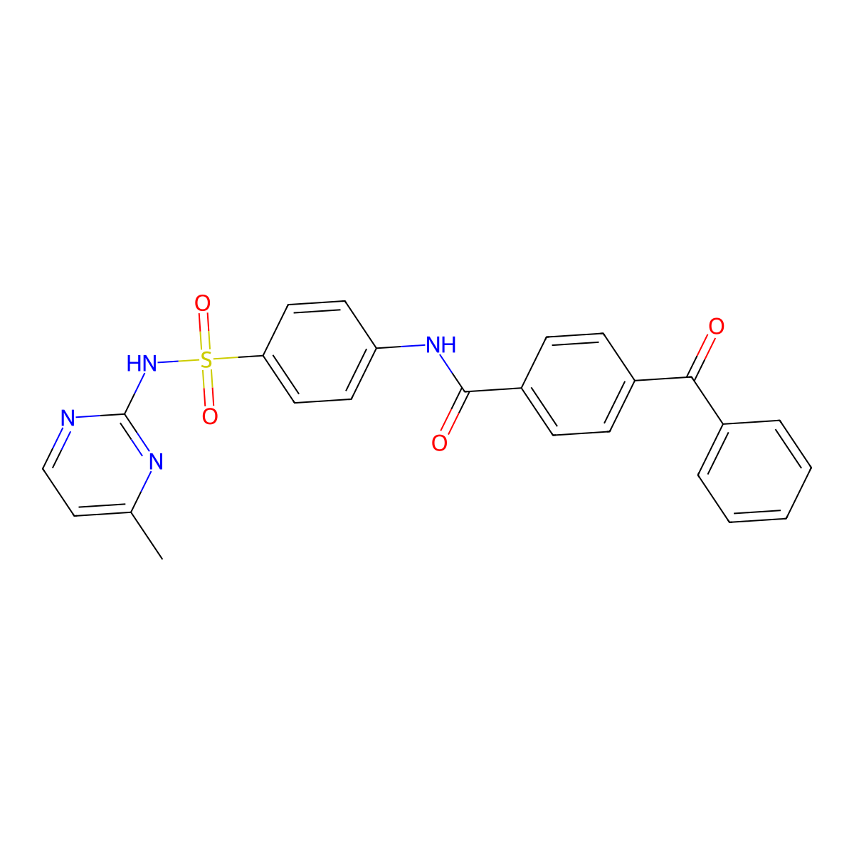 4-benzoyl-N-(4-(N-(4-methylpyrimidin-2-yl)sulfamoyl)phenyl)benzamide molecular structure, CAS 307505-13-1