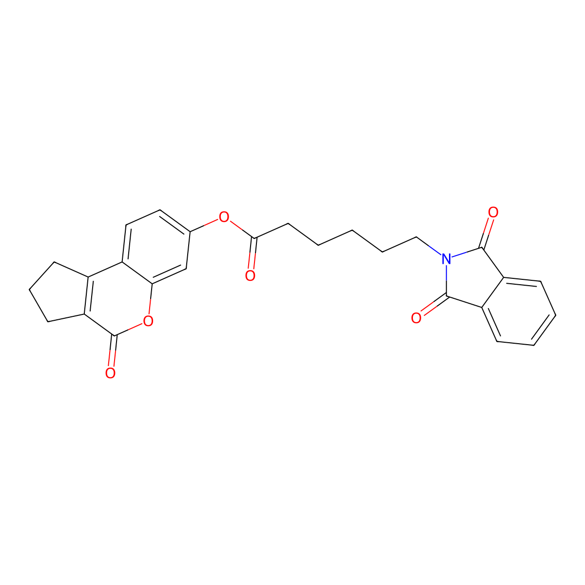 4-oxo-1,2,3,4-tetrahydrocyclopenta[c]chromen-7-yl 6-(1,3-dioxo-1,3-dihydro-2H-isoindol-2-yl)hexanoate molecular structure, CAS 307505-19-7