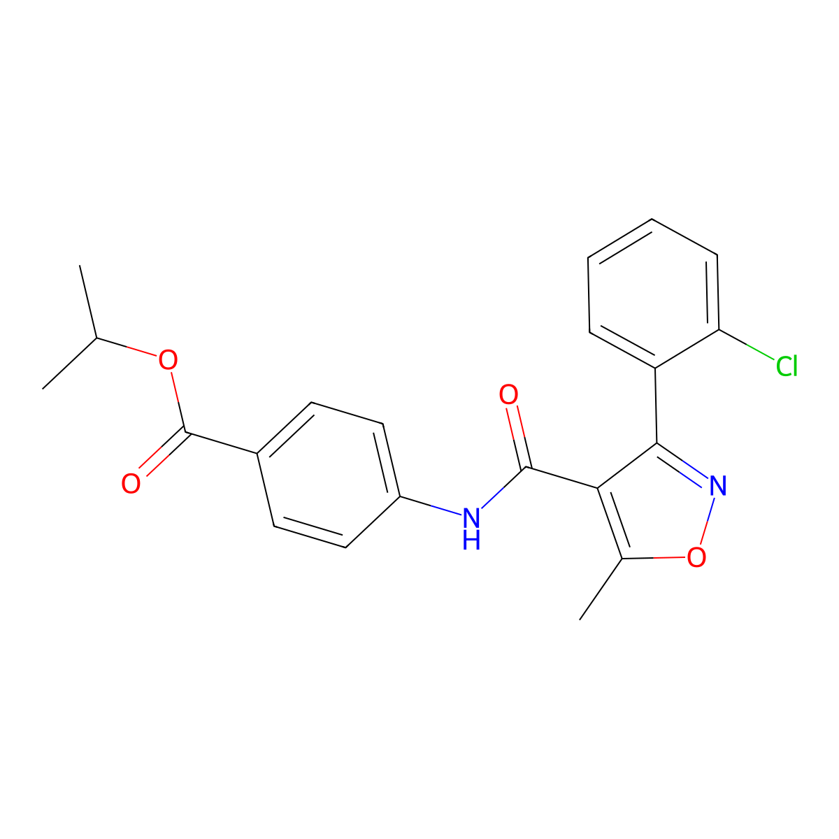 Isopropyl 4-({[3-(2-chlorophenyl)-5-methyl-4-isoxazolyl]carbonyl}amino)benzoate molecular structure, CAS 307505-24-4