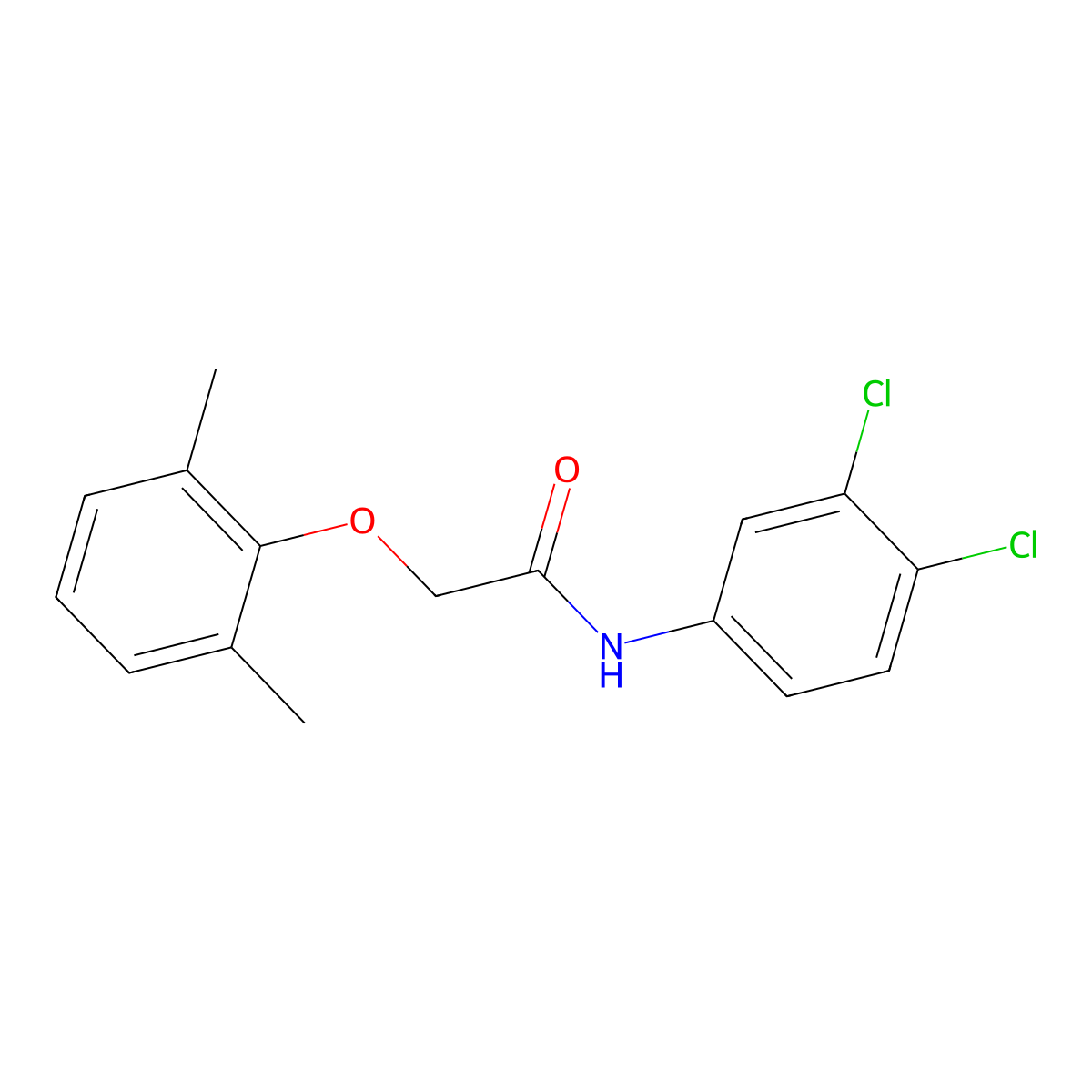 N-(3,4-dichlorophenyl)-2-(2,6-dimethylphenoxy)acetamide molecular structure, CAS 307505-50-6