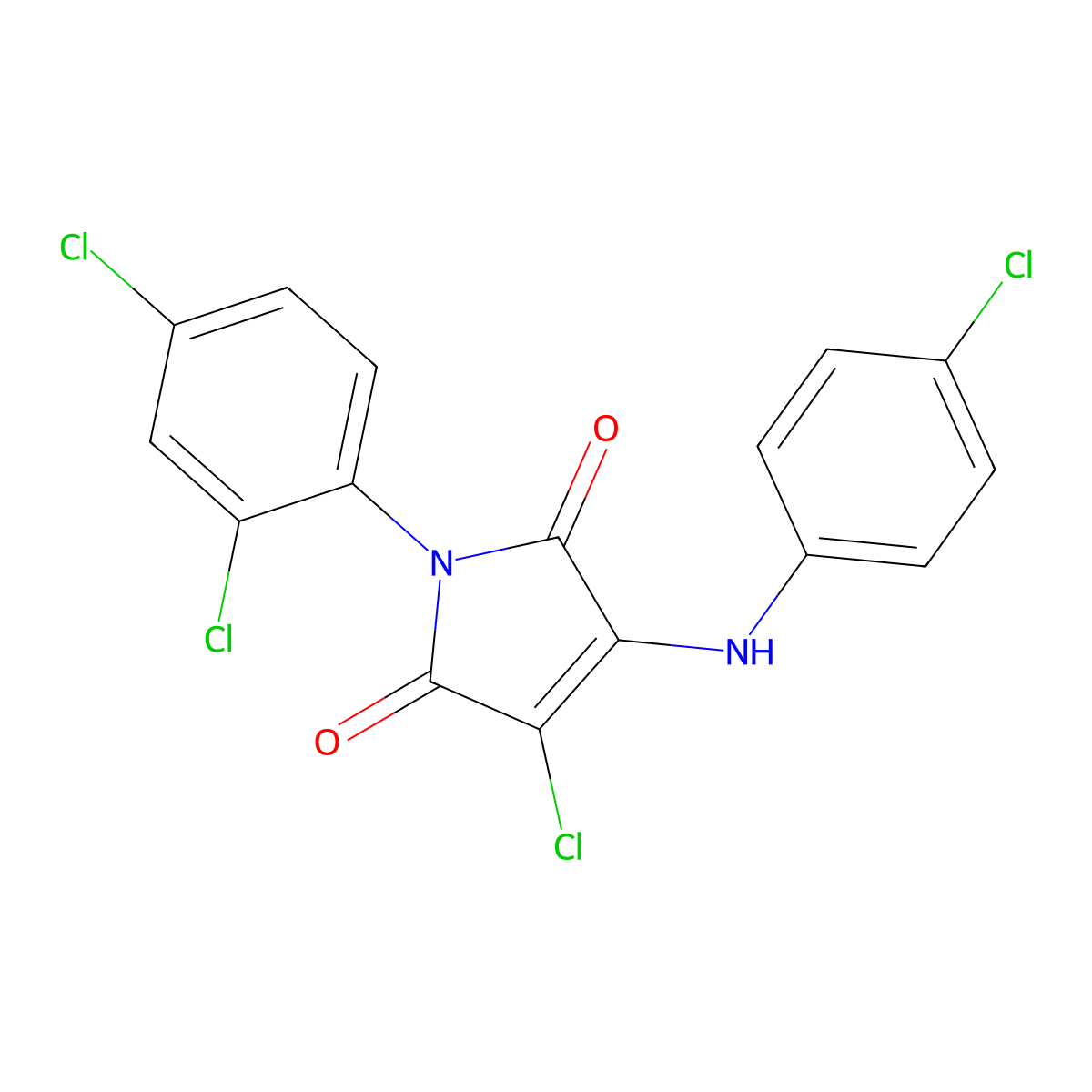 3-chloro-4-(4-chloroanilino)-1-(2,4-dichlorophenyl)-1H-pyrrole-2,5-dione molecular structure, CAS 307506-84-9