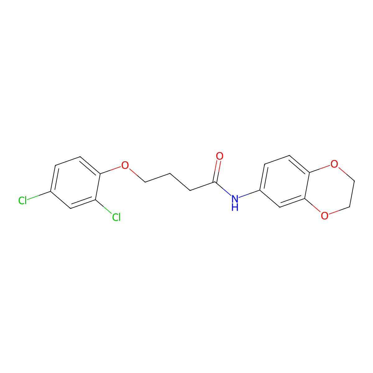 4-(2,4-dichlorophenoxy)-N-(2,3-dihydro-1,4-benzodioxin-6-yl)butanamide molecular structure, CAS 307507-67-1
