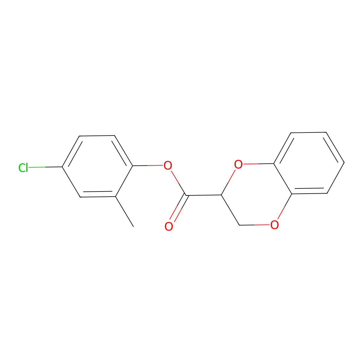 4-Chloro-2-methylphenyl 2,3-dihydro-1,4-benzodioxine-2-carboxylate molecular structure, CAS 307507-74-0