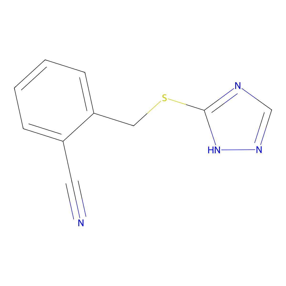 2-(1H-1,2,4-triazol-5-ylsulfanylmethyl)benzonitrile molecular structure, CAS 307507-92-2