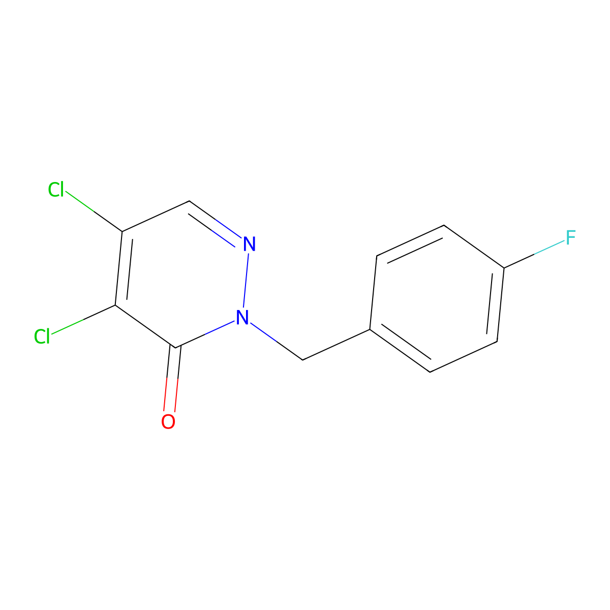 4,5-dichloro-2-(4-fluorobenzyl)pyridazin-3(2H)-one molecular structure, CAS 307508-07-2