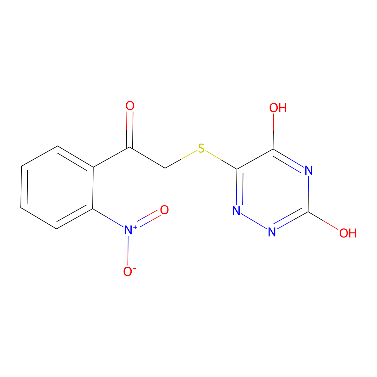 6-[2-(2-nitrophenyl)-2-oxoethyl]sulfanyl-2H-1,2,4-triazine-3,5-dione molecular structure, CAS 307508-91-4