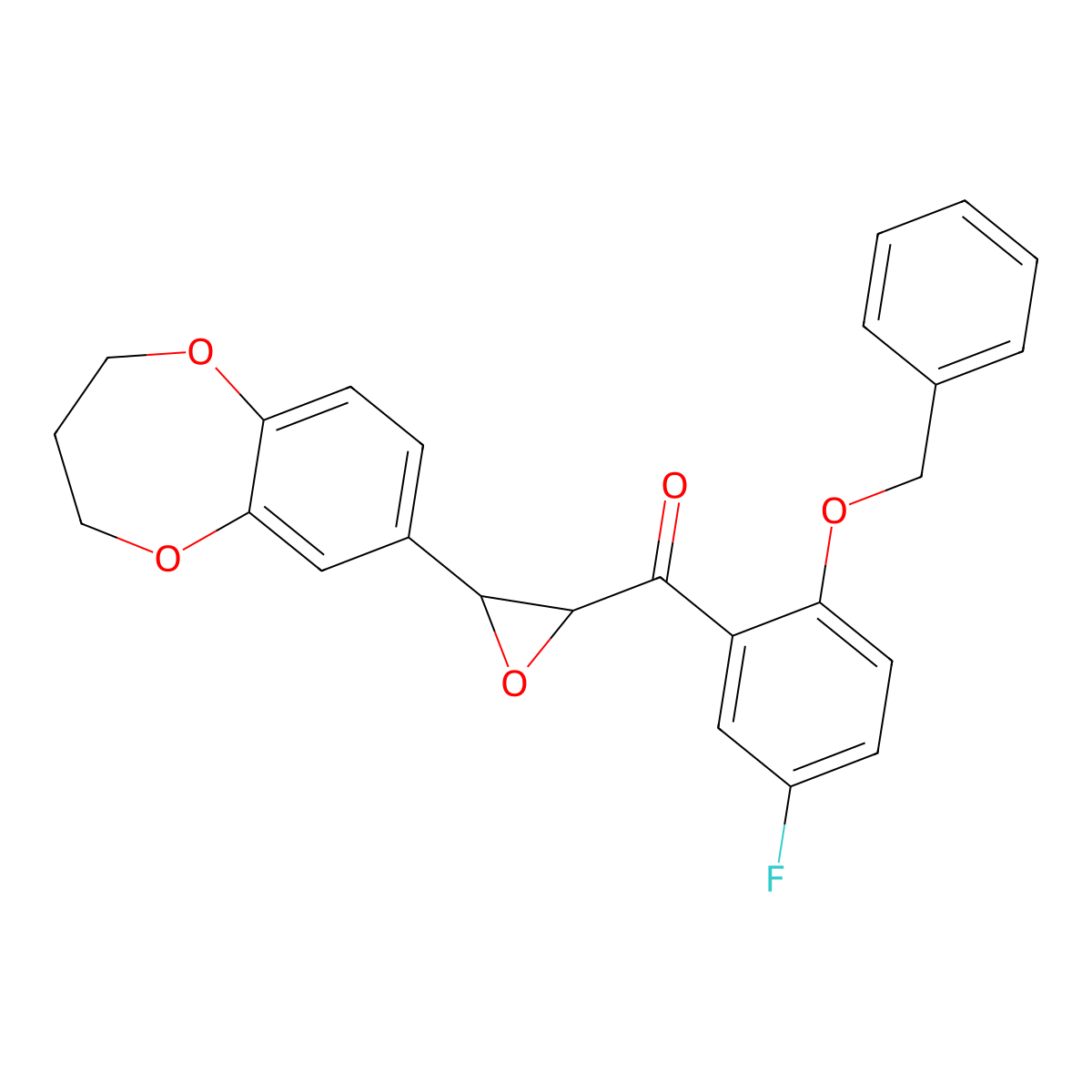 [2-(benzyloxy)-5-fluorophenyl][3-(3,4-dihydro-2H-1,5-benzodioxepin-7-yl)oxiran-2-yl]methanone molecular structure, CAS 307509-08-6