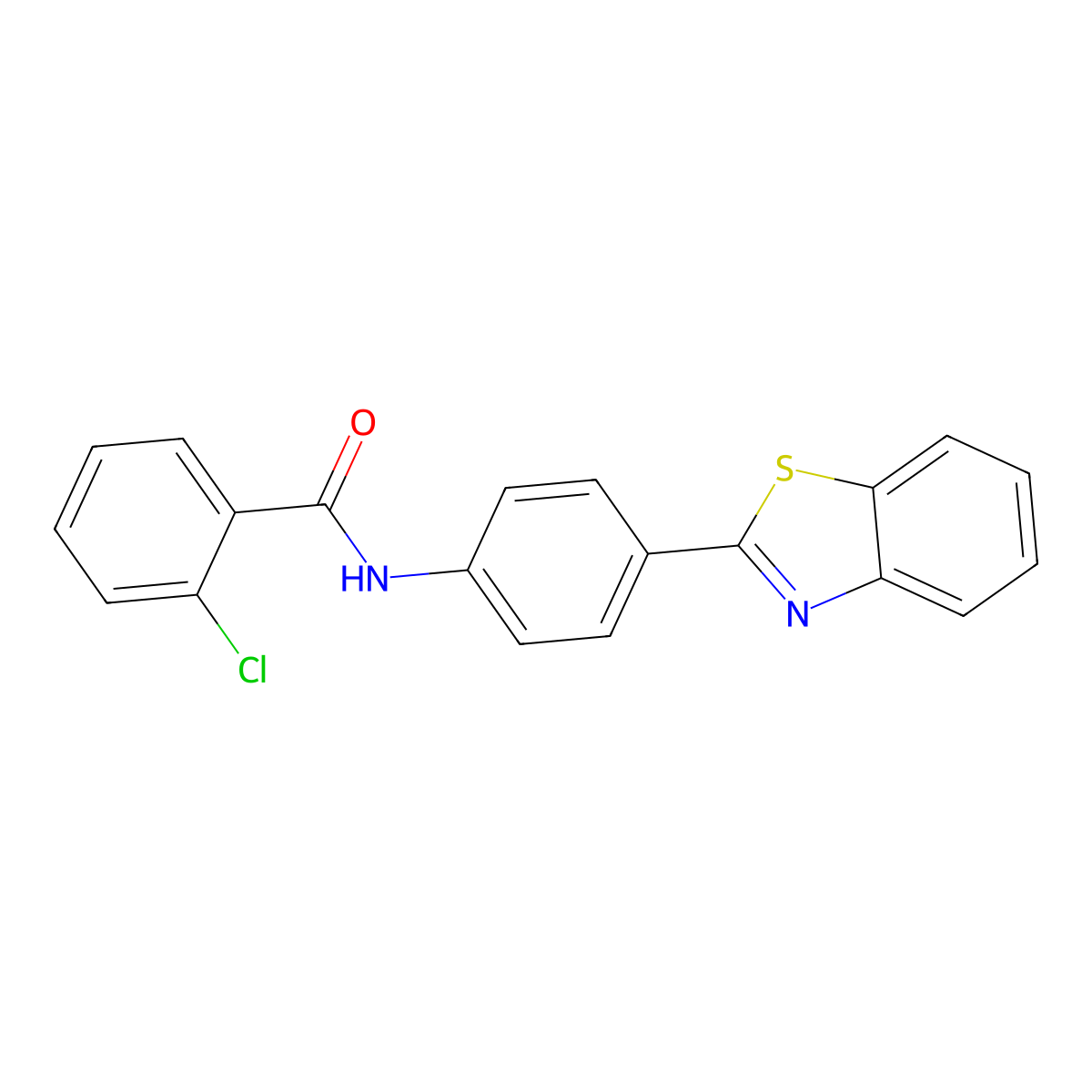 N-[4-(1,3-benzothiazol-2-yl)phenyl]-2-chlorobenzamide molecular structure, CAS 307509-19-9