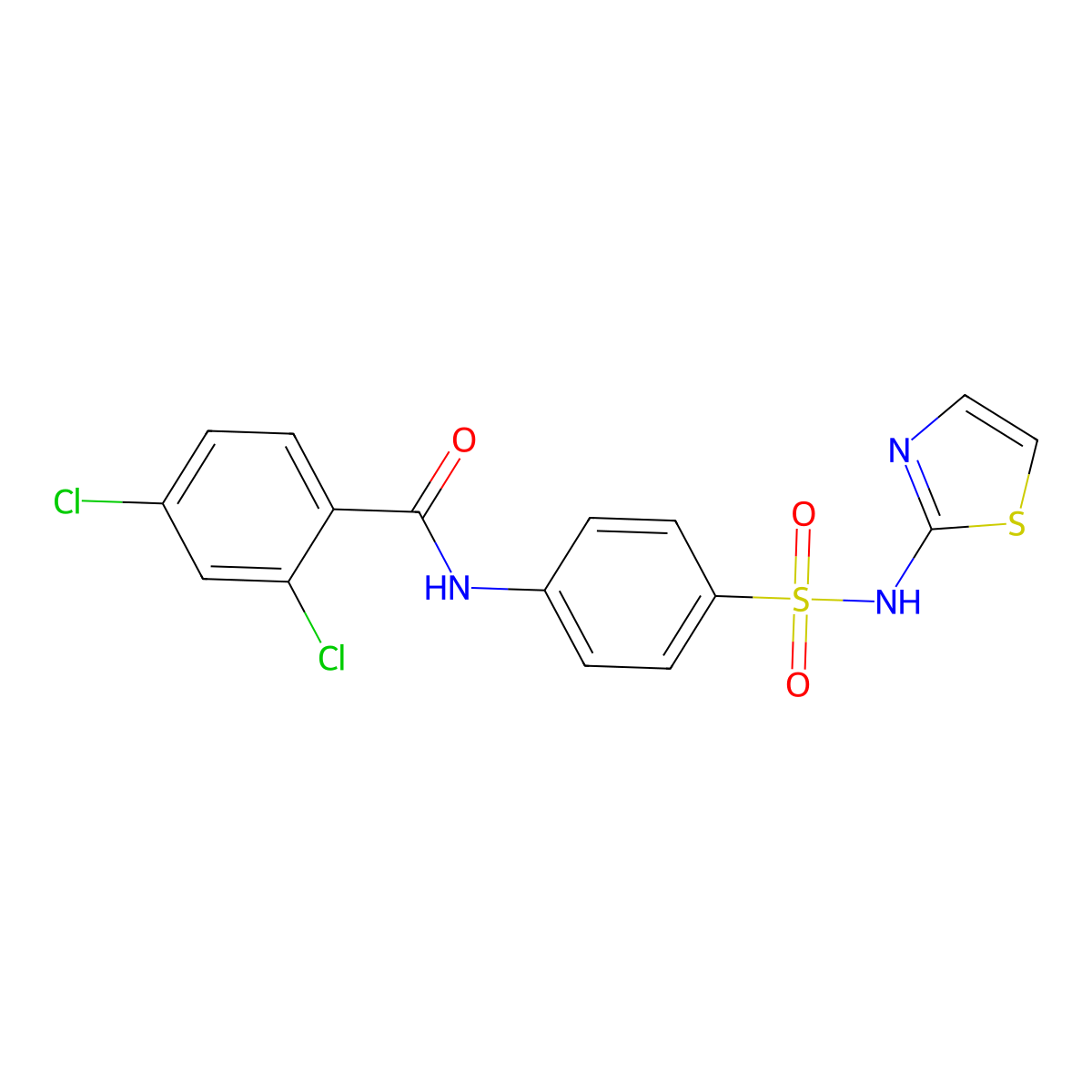 2,4-dichloro-N-[4-(1,3-thiazol-2-ylsulfamoyl)phenyl]benzamide molecular structure, CAS 307509-26-8