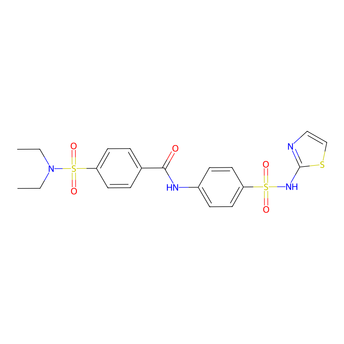 4-(diethylsulfamoyl)-N-[4-(1,3-thiazol-2-ylsulfamoyl)phenyl]benzamide molecular structure, CAS 307509-27-9
