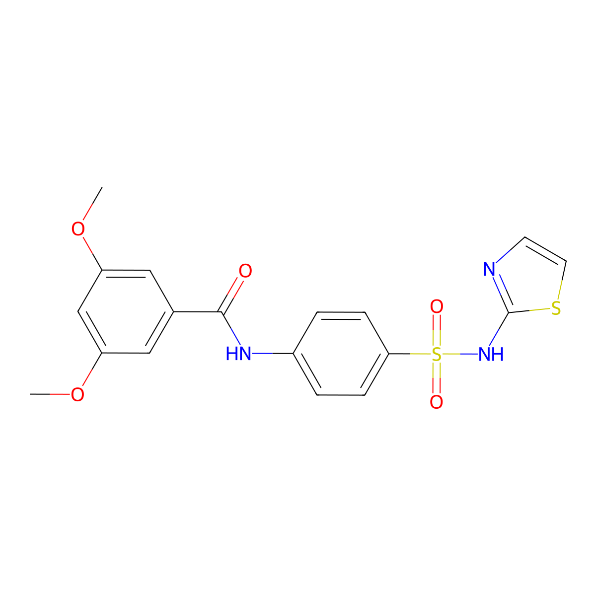 3,5-Dimethoxy-N-[4-(thiazol-2-ylsulfamoyl)-phenyl]-benzamide molecular structure, CAS 307509-31-5