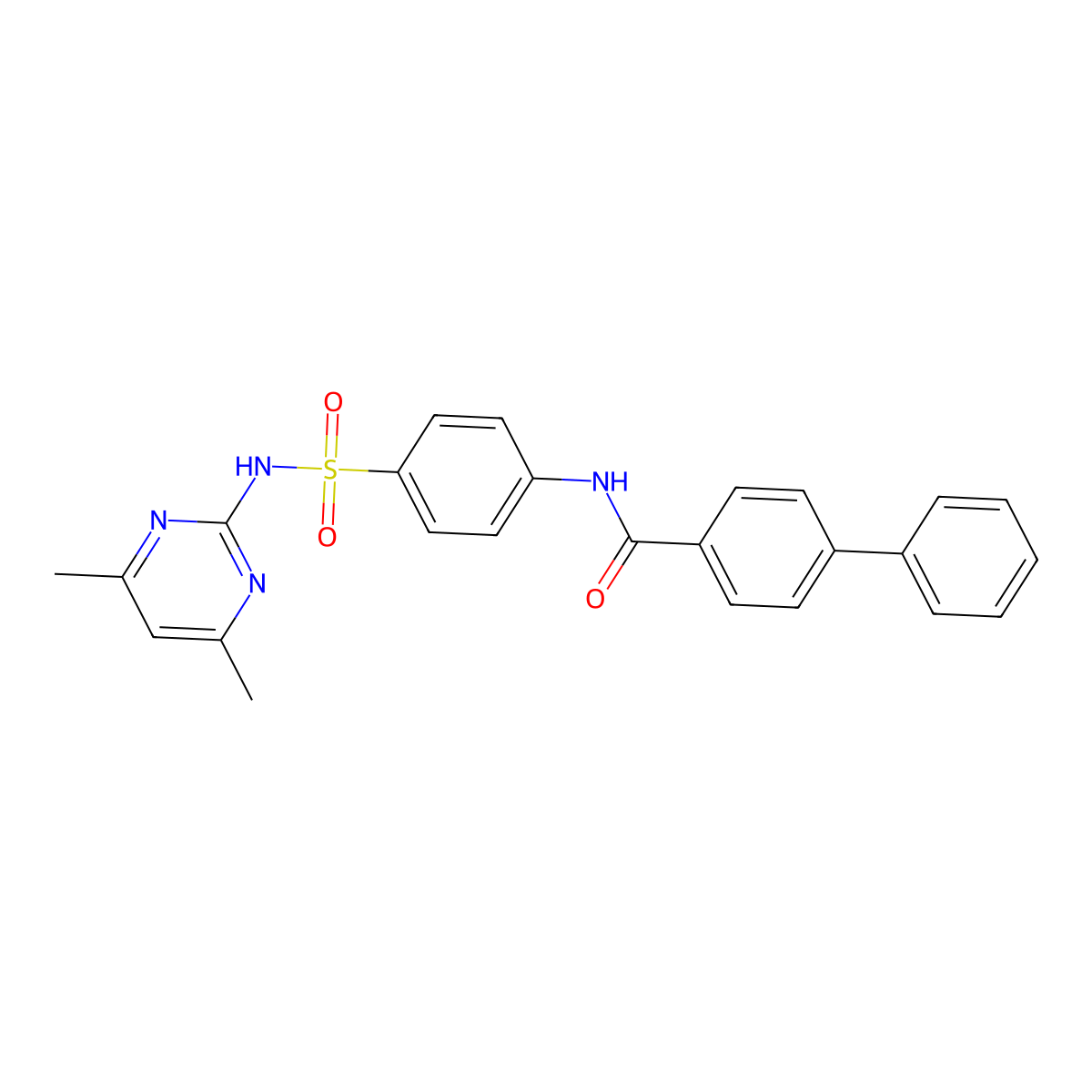 N-[4-[(4,6-dimethylpyrimidin-2-yl)sulfamoyl]phenyl]-4-phenylbenzamide molecular structure, CAS 307509-40-6