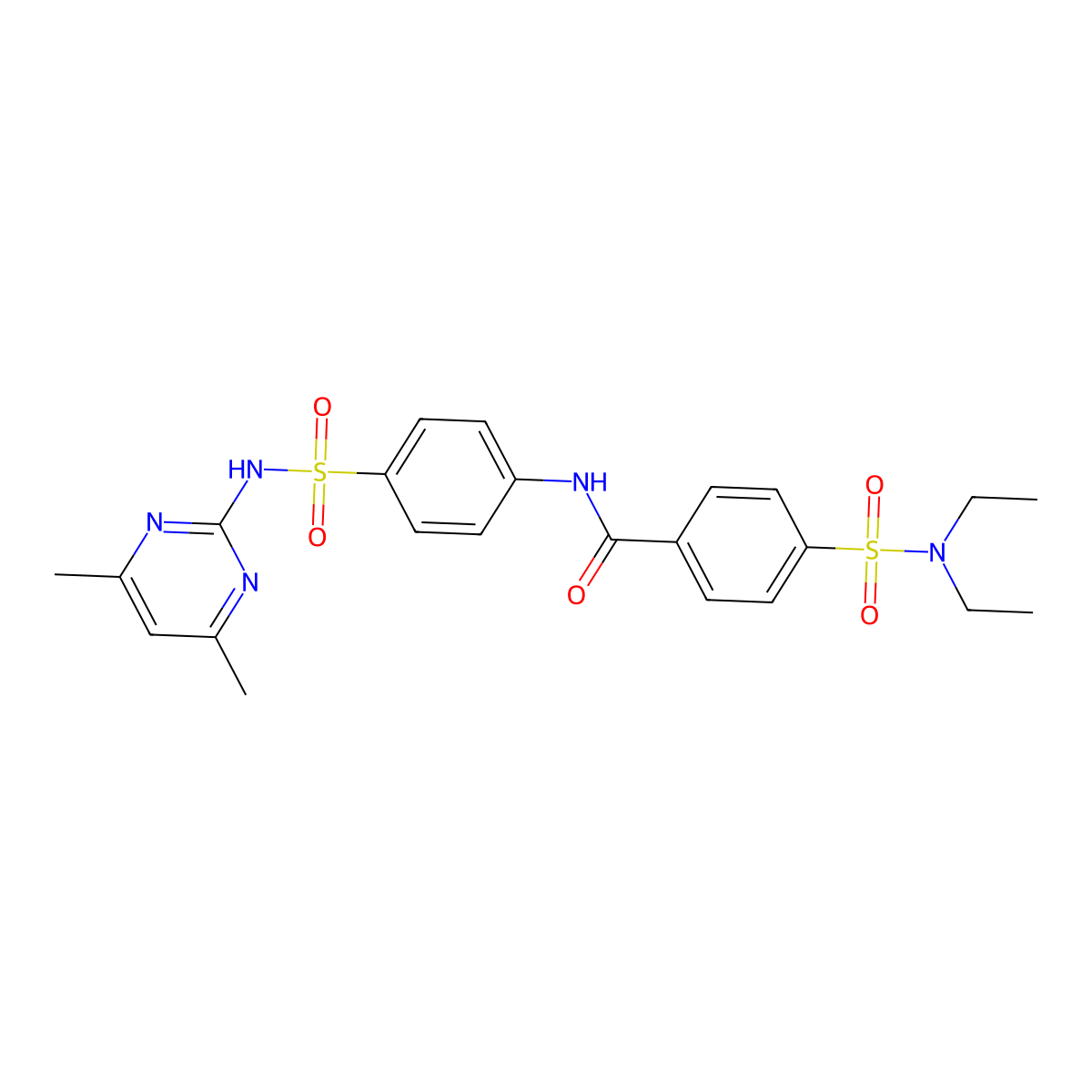 4-(diethylsulfamoyl)-N-{4-[(4,6-dimethylpyrimidin-2-yl)sulfamoyl]phenyl}benzamide molecular structure, CAS 307509-41-7