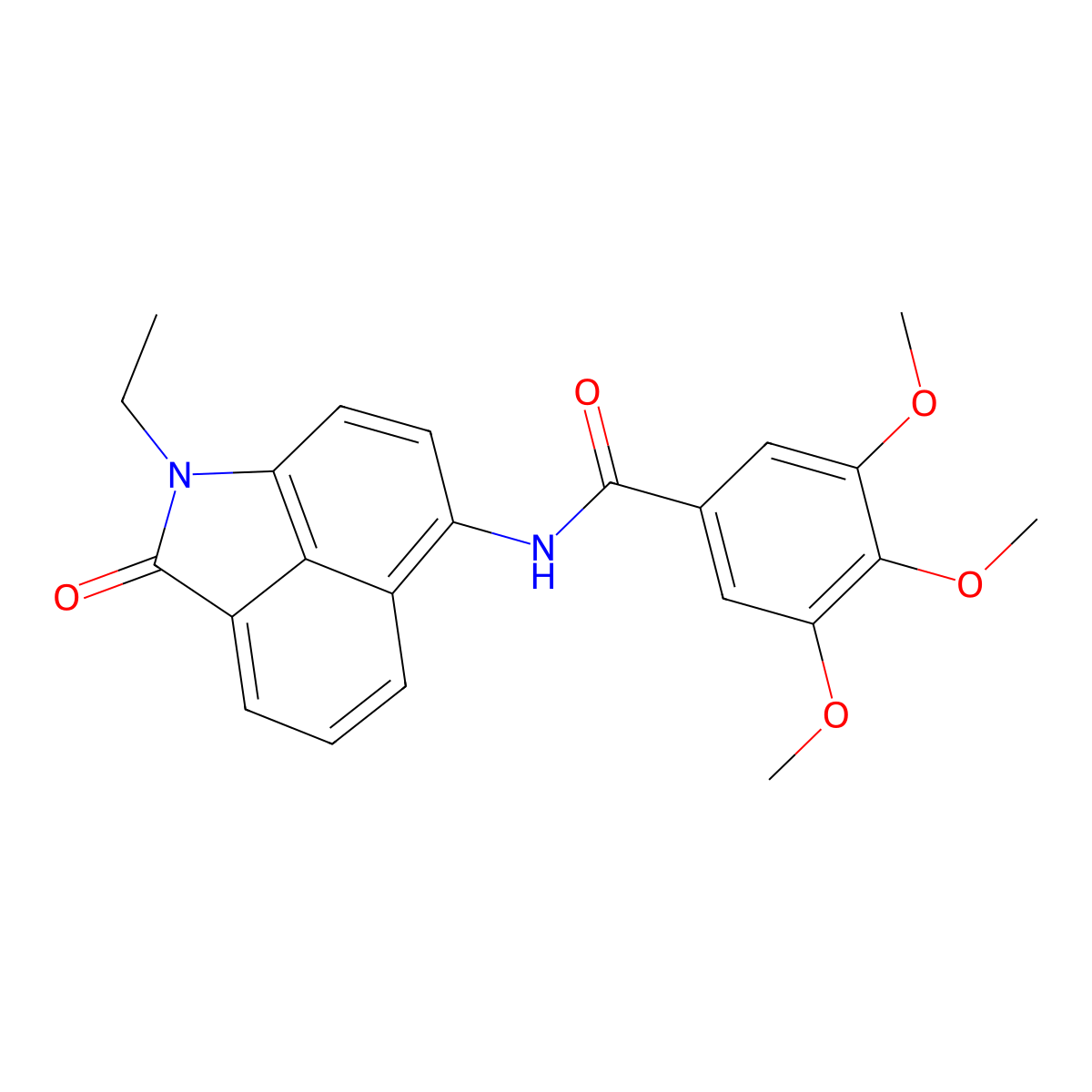 N-(1-ethyl-2-oxo-1,2-dihydrobenzo[cd]indol-6-yl)-3,4,5-trimethoxybenzamide molecular structure, CAS 307509-46-2