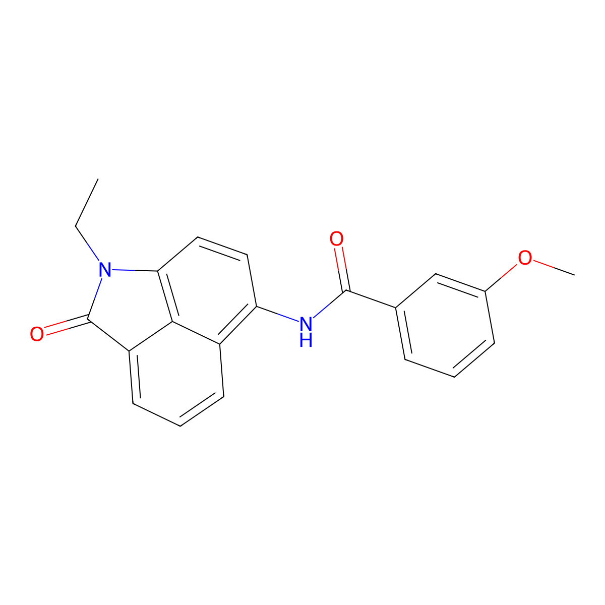 N-(1-ethyl-2-oxo-1,2-dihydrobenzo[cd]indol-6-yl)-3-methoxybenzamide molecular structure, CAS 307509-48-4