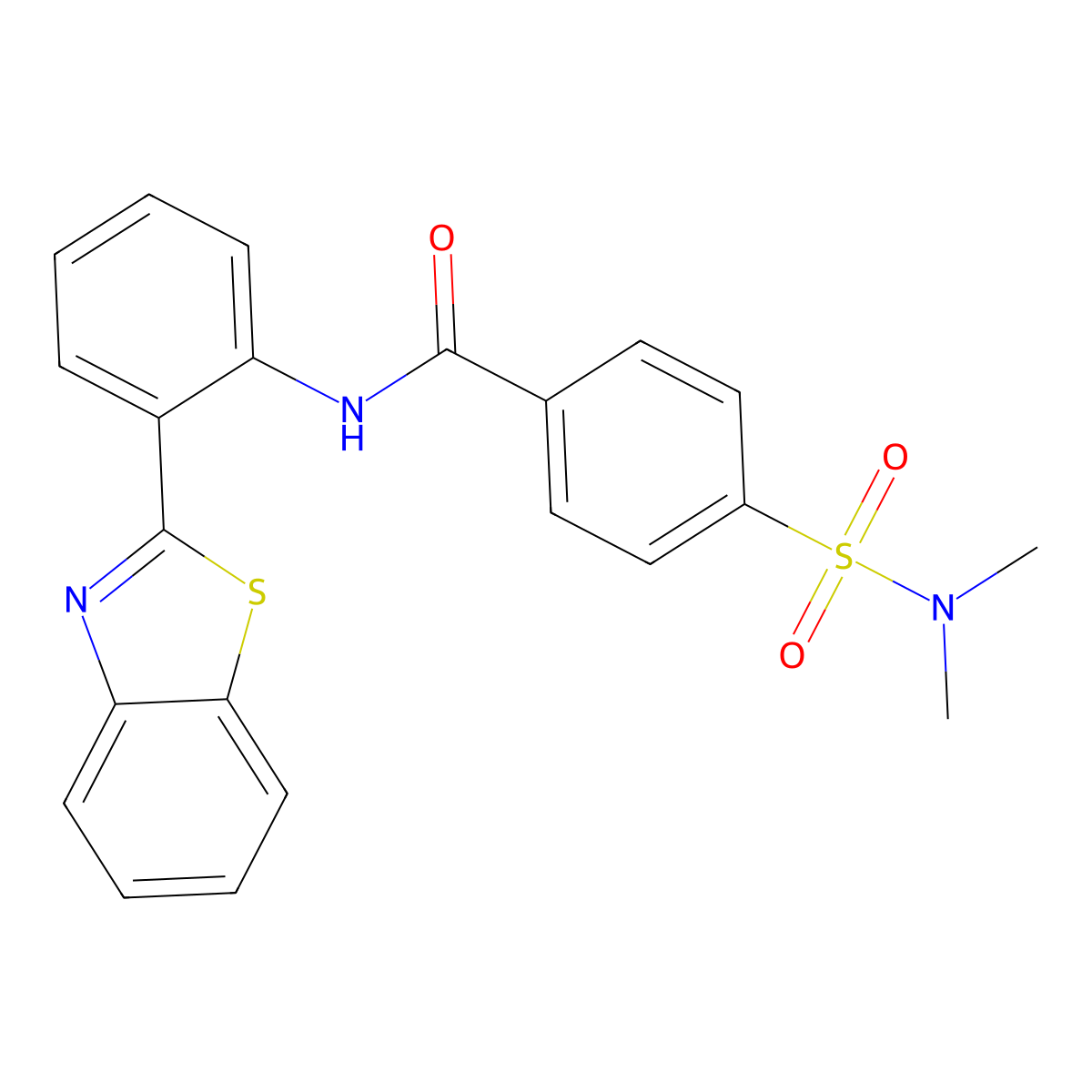 N-[2-(1,3-benzothiazol-2-yl)phenyl]-4-(dimethylsulfamoyl)benzamide molecular structure, CAS 307509-52-0