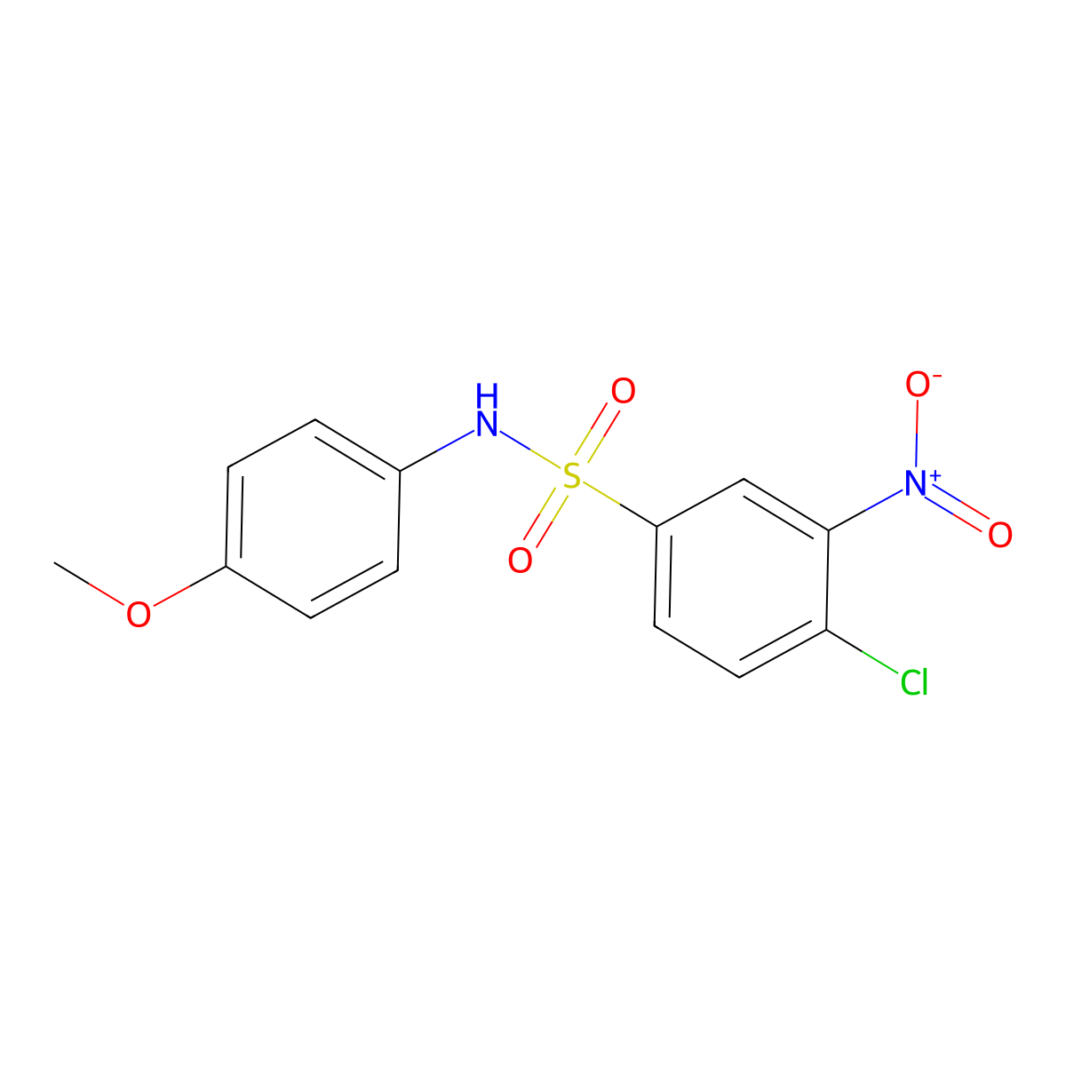 4-Chloro-N-(4-methoxy-phenyl)-3-nitro-benzenesulfonamide molecular structure, CAS 30751-26-9