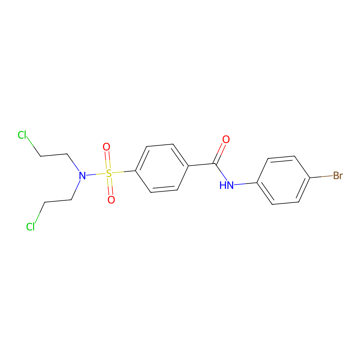 4-[bis(2-chloroethyl)sulfamoyl]-N-(4-bromophenyl)benzamide molecular structure, CAS 307510-41-4