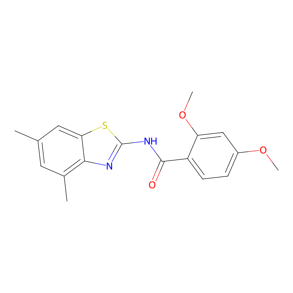 N-(4,6-dimethyl-1,3-benzothiazol-2-yl)-2,4-dimethoxybenzamide molecular structure, CAS 307510-45-8