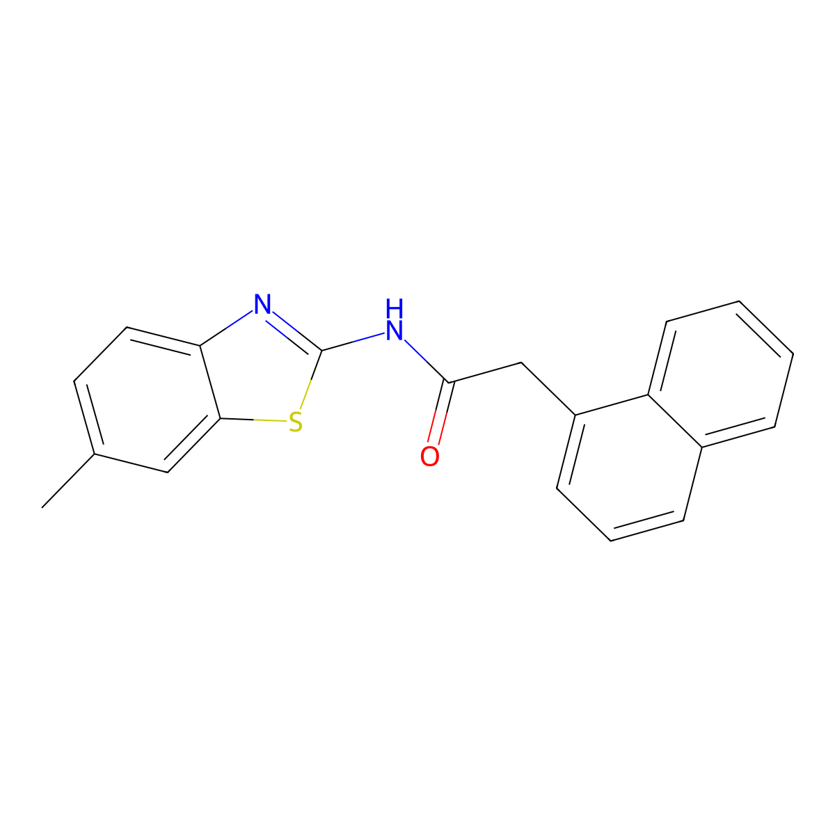 N-(6-methyl-1,3-benzothiazol-2-yl)-2-(1-naphthyl)acetamide molecular structure, CAS 307510-48-1