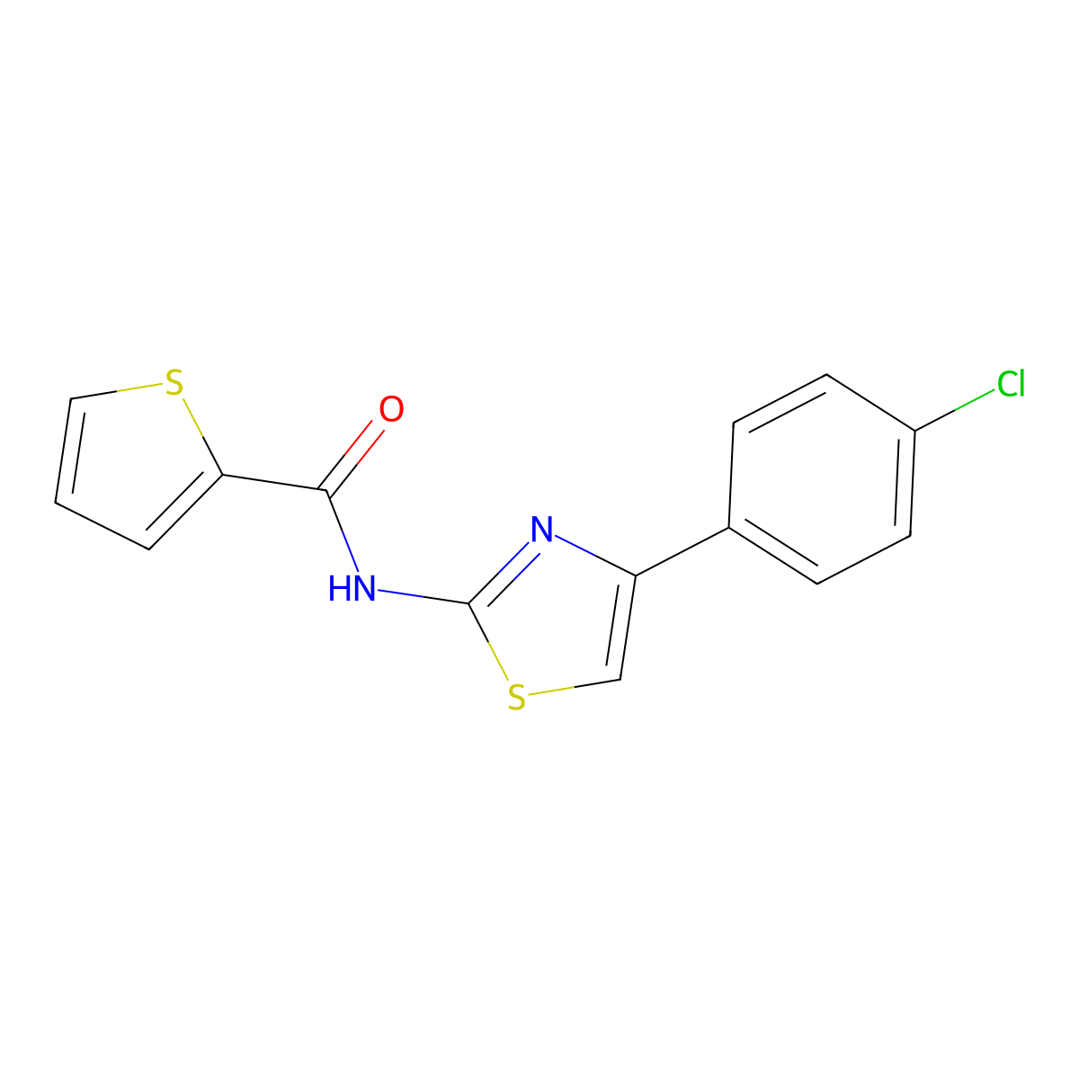 n-[4-(4-Chlorophenyl)-1,3-thiazol-2-yl]thiophene-2-carboxamide molecular structure, CAS 307510-55-0