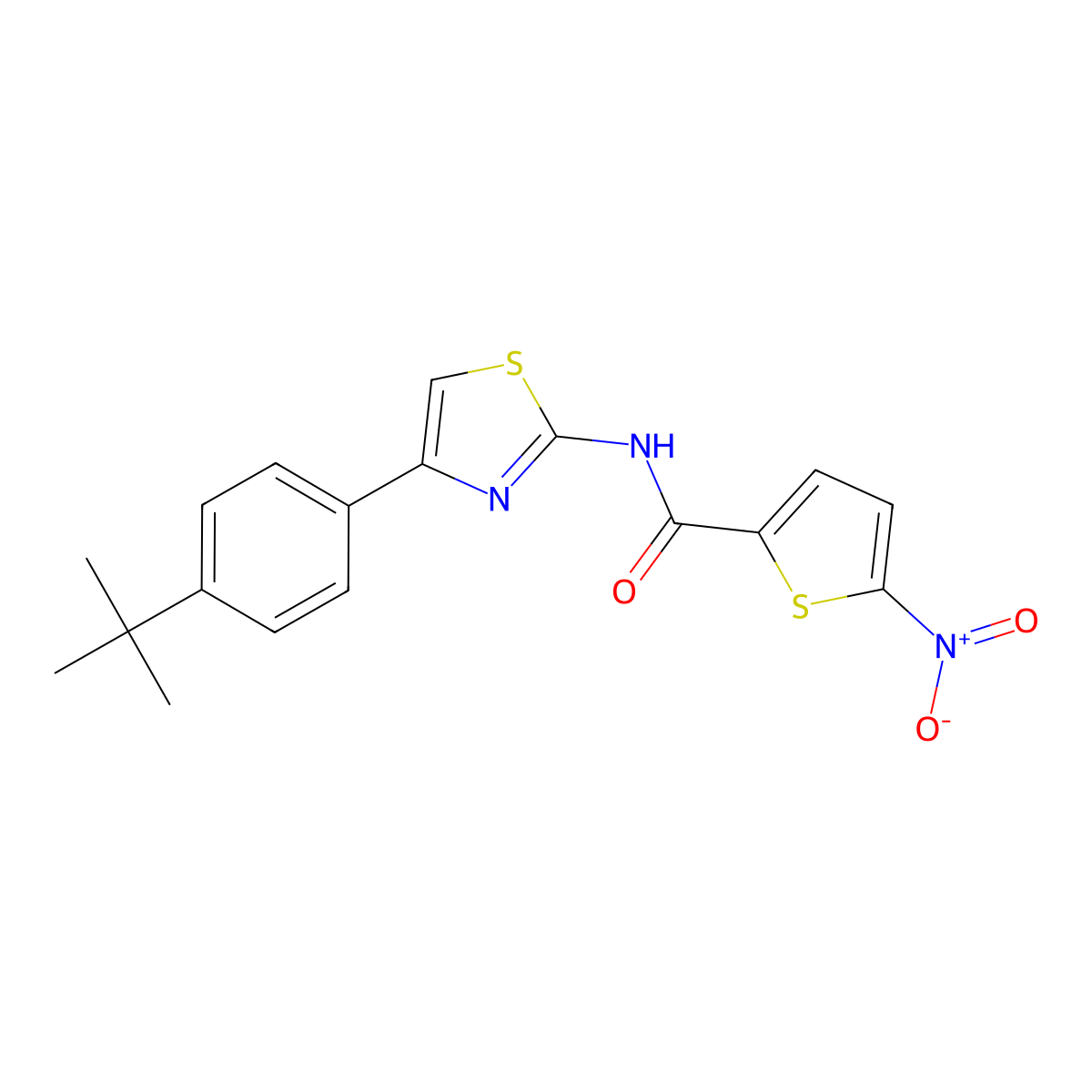 N-[4-(4-tert-butylphenyl)-1,3-thiazol-2-yl]-5-nitrothiophene-2-carboxamide molecular structure, CAS 307510-59-4