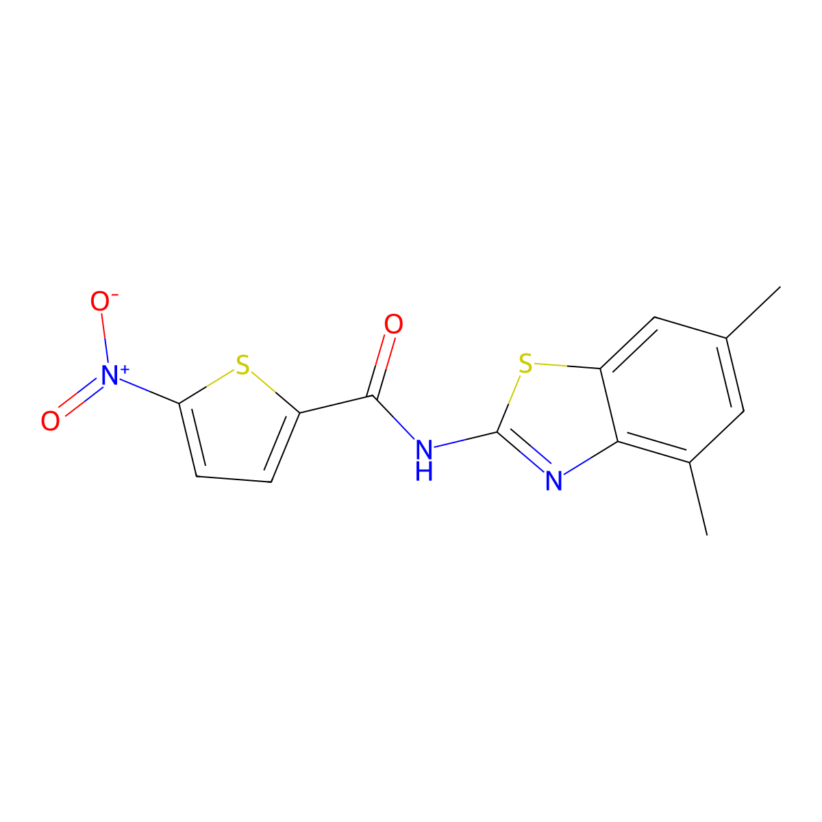 N-(4,6-dimethyl-1,3-benzothiazol-2-yl)-5-nitrothiophene-2-carboxamide molecular structure, CAS 307510-63-0