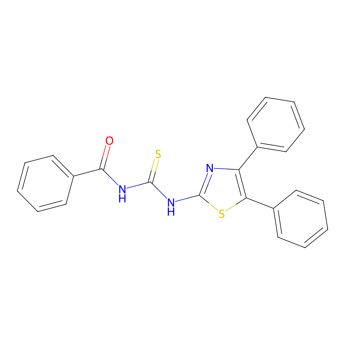 N-((4,5-diphenylthiazol-2-yl)carbamothioyl)benzamide molecular structure, CAS 307510-68-5